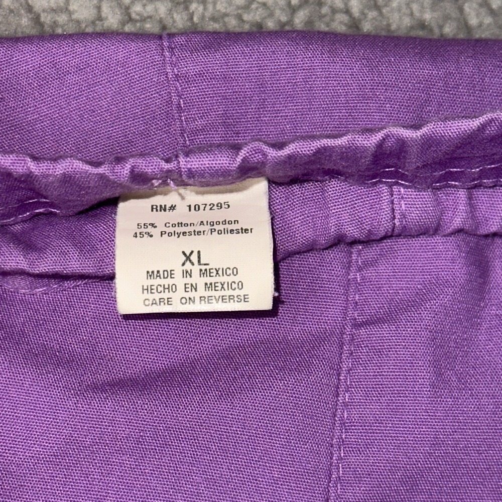 Cherokee Workwear Tie Waist Scrub Pants XL Purple #4100 Medical Uniform - Picture 3 of 4